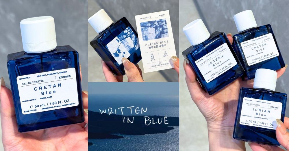 希臘最美的藍被裝進香水瓶！KORRES 30周年「BLUE地中海藍」限定系列，乳香綠意、礦物海風、暖陽柑橘，香味太迷人！-1