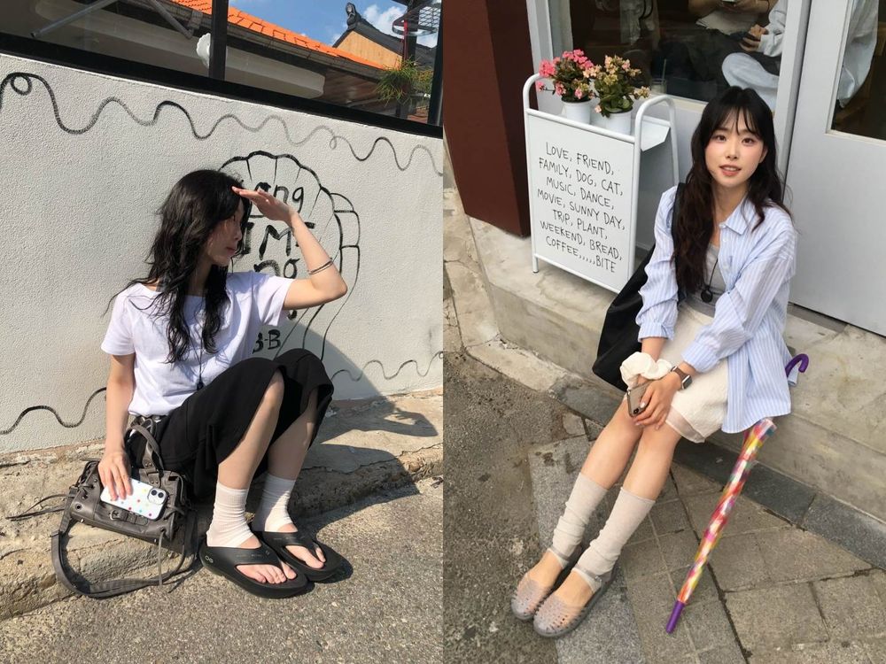 夏天太熱穿不住包鞋？6招「涼拖鞋穿搭技巧」擺脫邋遢感、韓國女生都用「這招」瞬間修飾腿型！-6