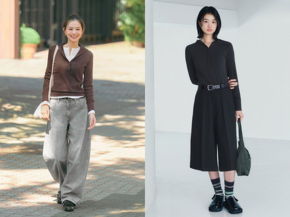 UNIQLO三件近期爆火長袖上衣！韓妞都買這件「好身材連帽T」、拼色上衣竟然只要390元！-2