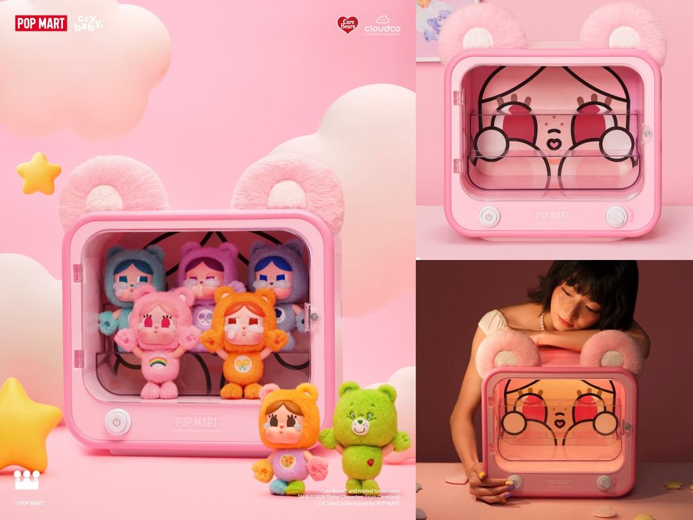 泡泡瑪特CRYBABY跟Care Bears聯名啦！超可愛「牢騷小熊變裝吊飾、大頭陽光熊收納包」全都想要！-7