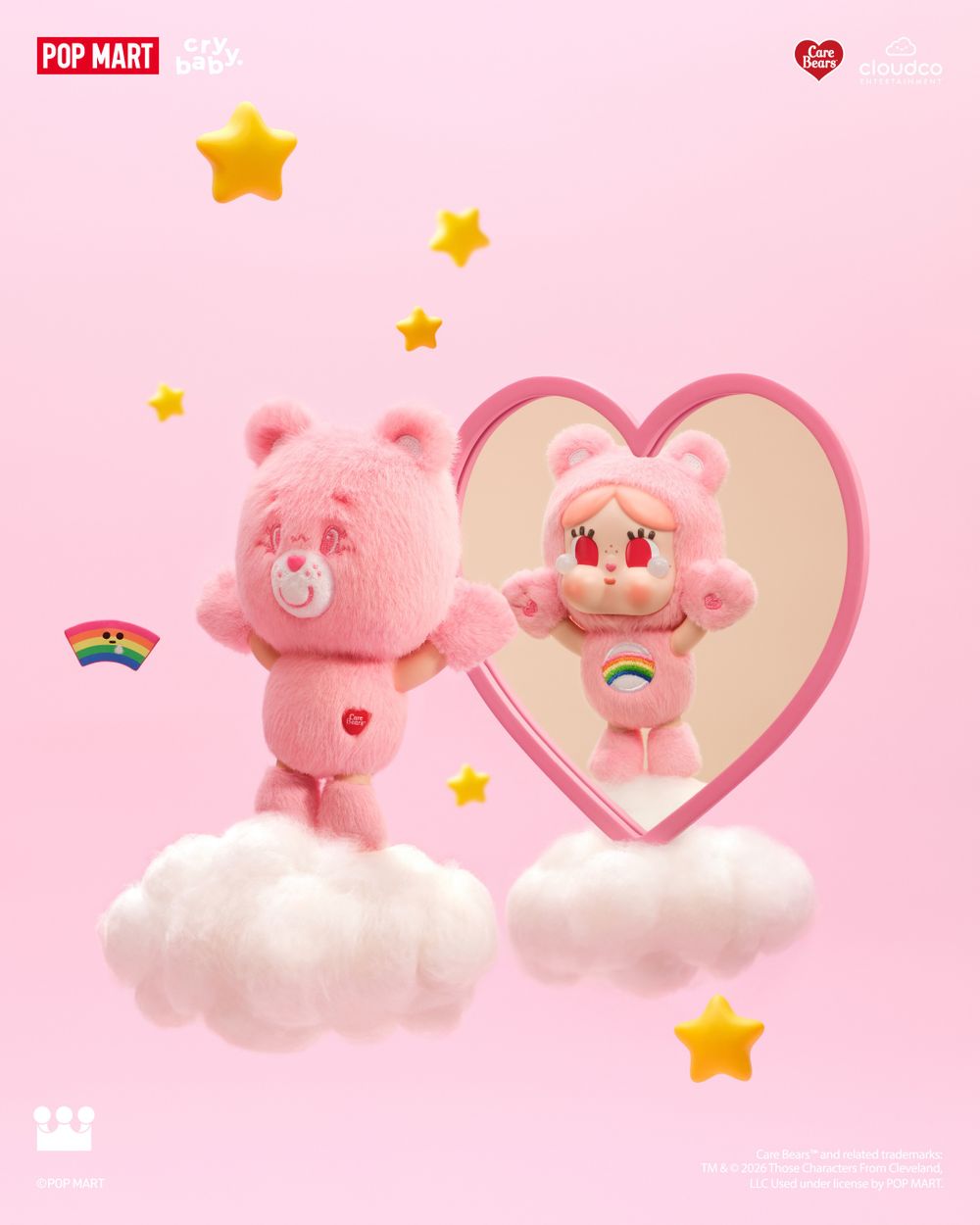 泡泡瑪特CRYBABY跟Care Bears聯名啦！超可愛「牢騷小熊變裝吊飾、大頭陽光熊收納包」全都想要！-8