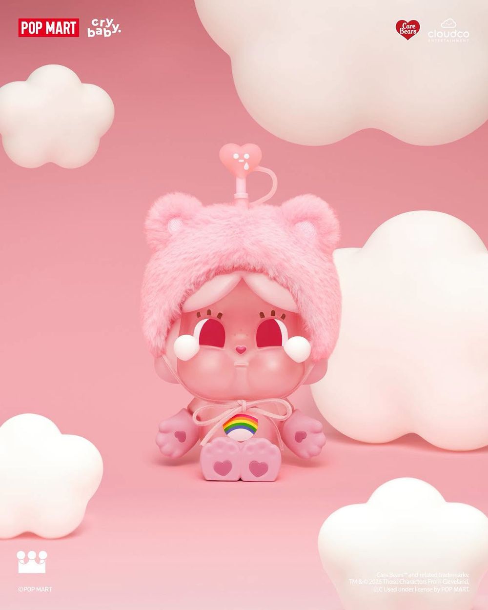 泡泡瑪特CRYBABY跟Care Bears聯名啦！超可愛「牢騷小熊變裝吊飾、大頭陽光熊收納包」全都想要！-12