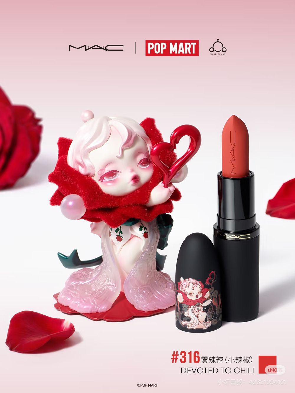 POP MART泡泡瑪特迷要瘋了！M·A·C聯名SKULLPANDA彩妝美到像藝術品，玫瑰手持鏡、浮雕氣墊必搶！-2