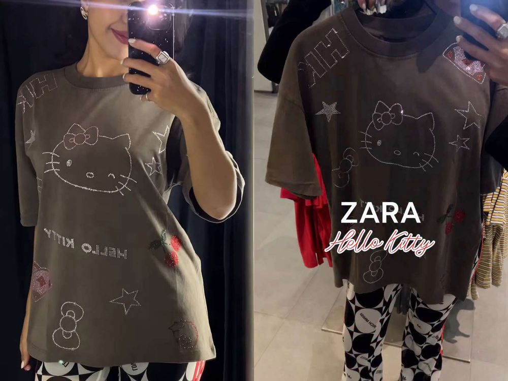 再度敗給ZARA！Kitty新聯名偷偷上架！「格紋蝴蝶結包、托特包」全都有...曬黑娃包必買！-4