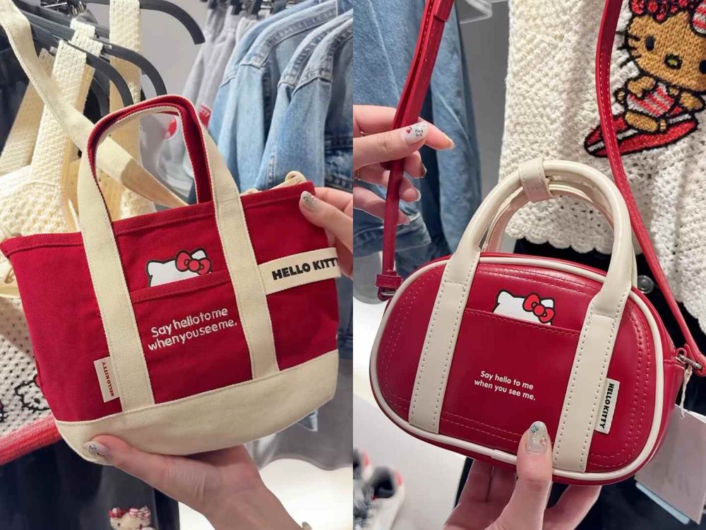 再度敗給ZARA！Kitty新聯名偷偷上架！「格紋蝴蝶結包、托特包」全都有...曬黑娃包必買！-6
