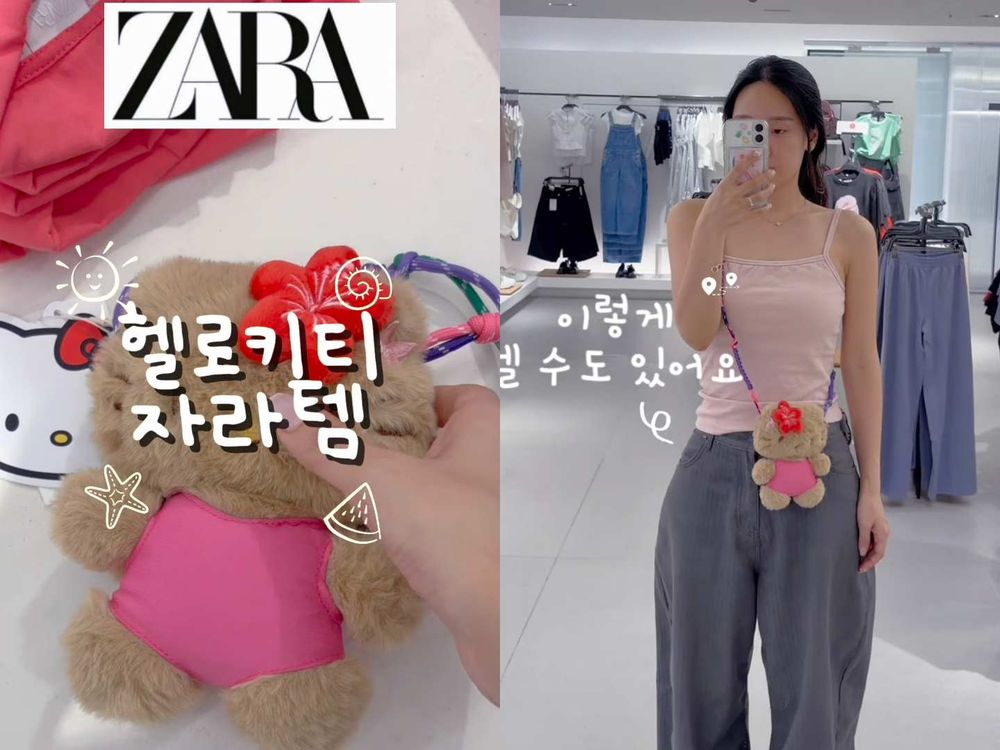再度敗給ZARA！Kitty新聯名偷偷上架！「格紋蝴蝶結包、托特包」全都有...曬黑娃包必買！-14