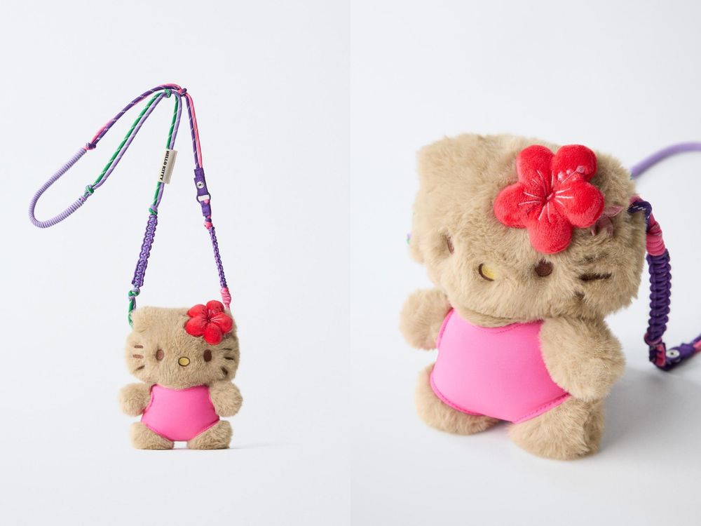 再度敗給ZARA！Kitty新聯名偷偷上架！「格紋蝴蝶結包、托特包」全都有...曬黑娃包必買！-16