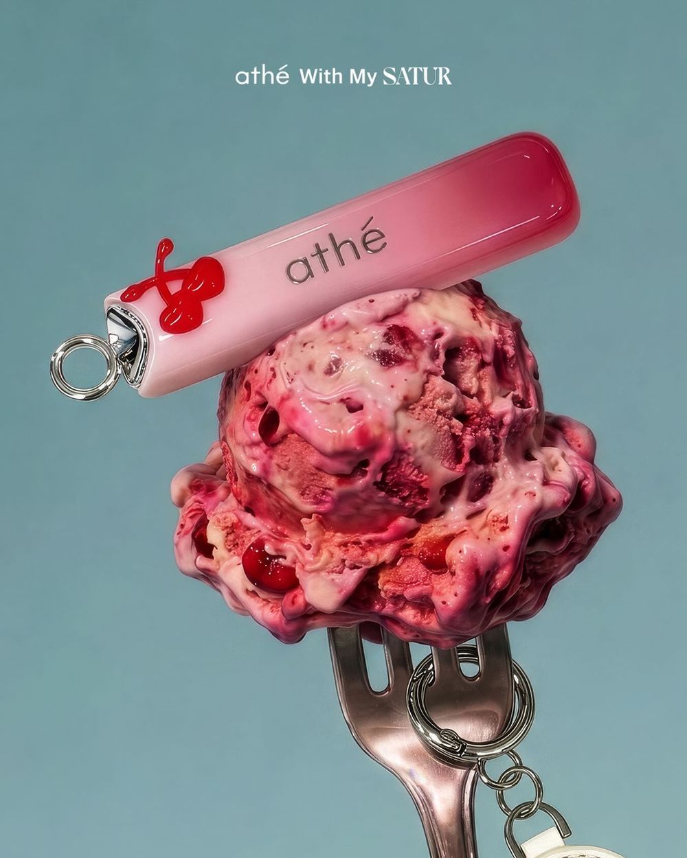 韓妞最愛囤貨唇膏竟是它！athé＆SATUR跨界聯名「櫻桃潤唇膏」，漸層管身點綴立體小櫻桃，可愛到無法無天！-3
