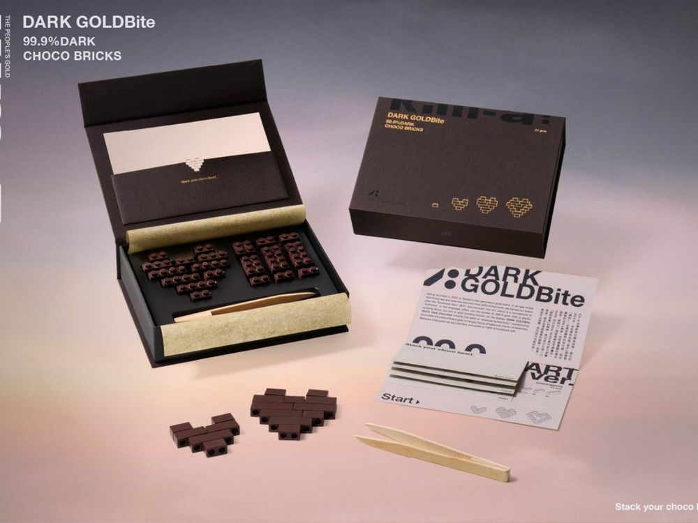 2026七夕情人節甜點推薦！kim-a:推出精品巧克力「DARK GOLDBite」、積木造型美到捨不得吃！-6