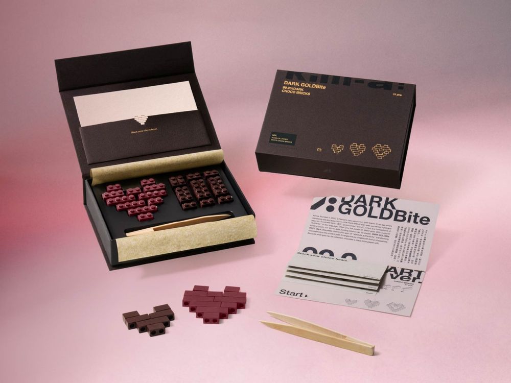 2026七夕情人節甜點推薦！kim-a:推出精品巧克力「DARK GOLDBite」、積木造型美到捨不得吃！-9