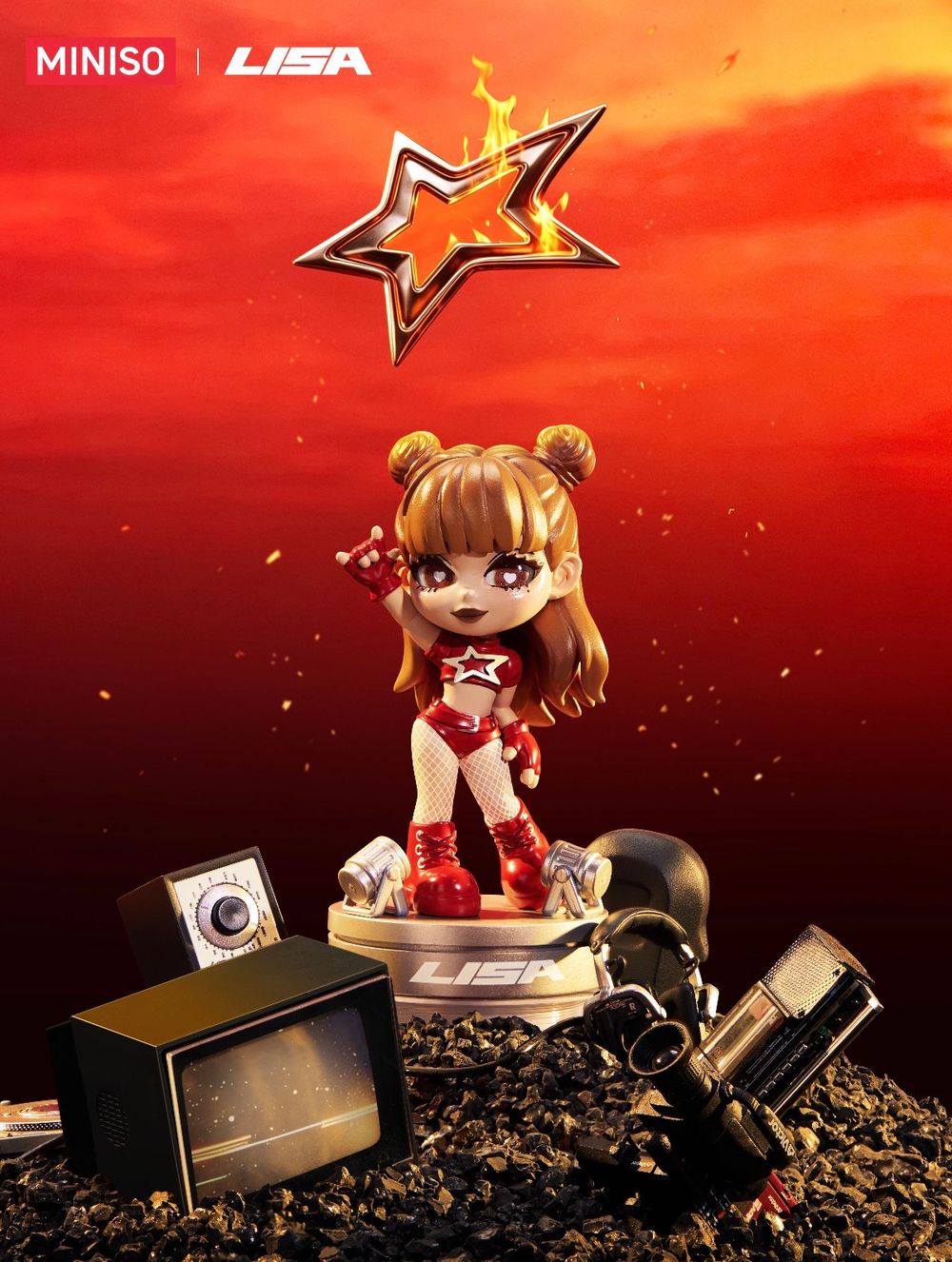 MINISO跟Lisa聯名啦！超可愛「紅色星星套裝Lisa公仔、絨毛吊飾盲盒」全都必須買！-5