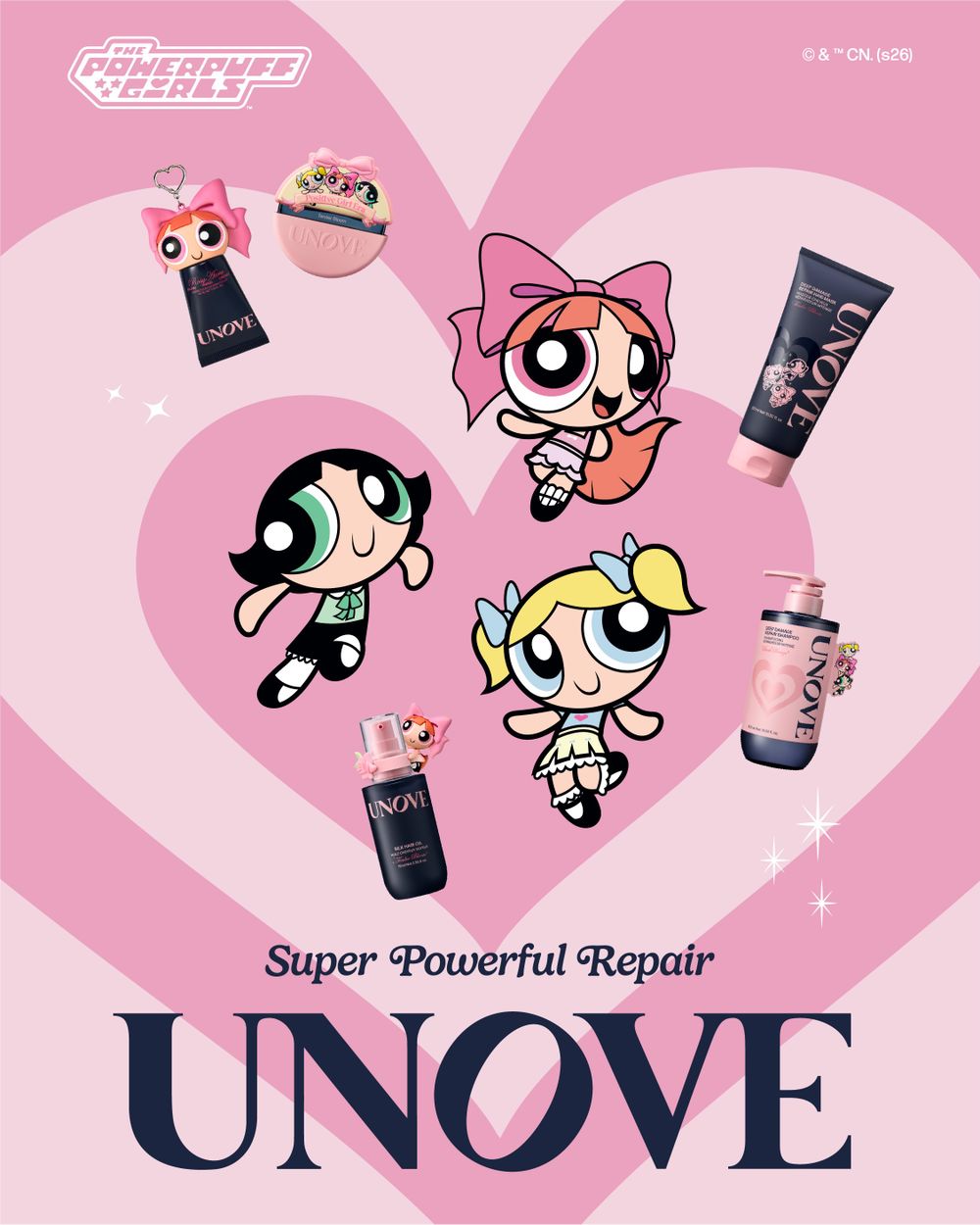SVT金玟奎髮品愛牌聯名《飛天小女警》！UNOVE洗髮精＆髮膜印上小女警愛心插畫，韓妞最愛髮香水、護手霜附贈超萌頭套！-2