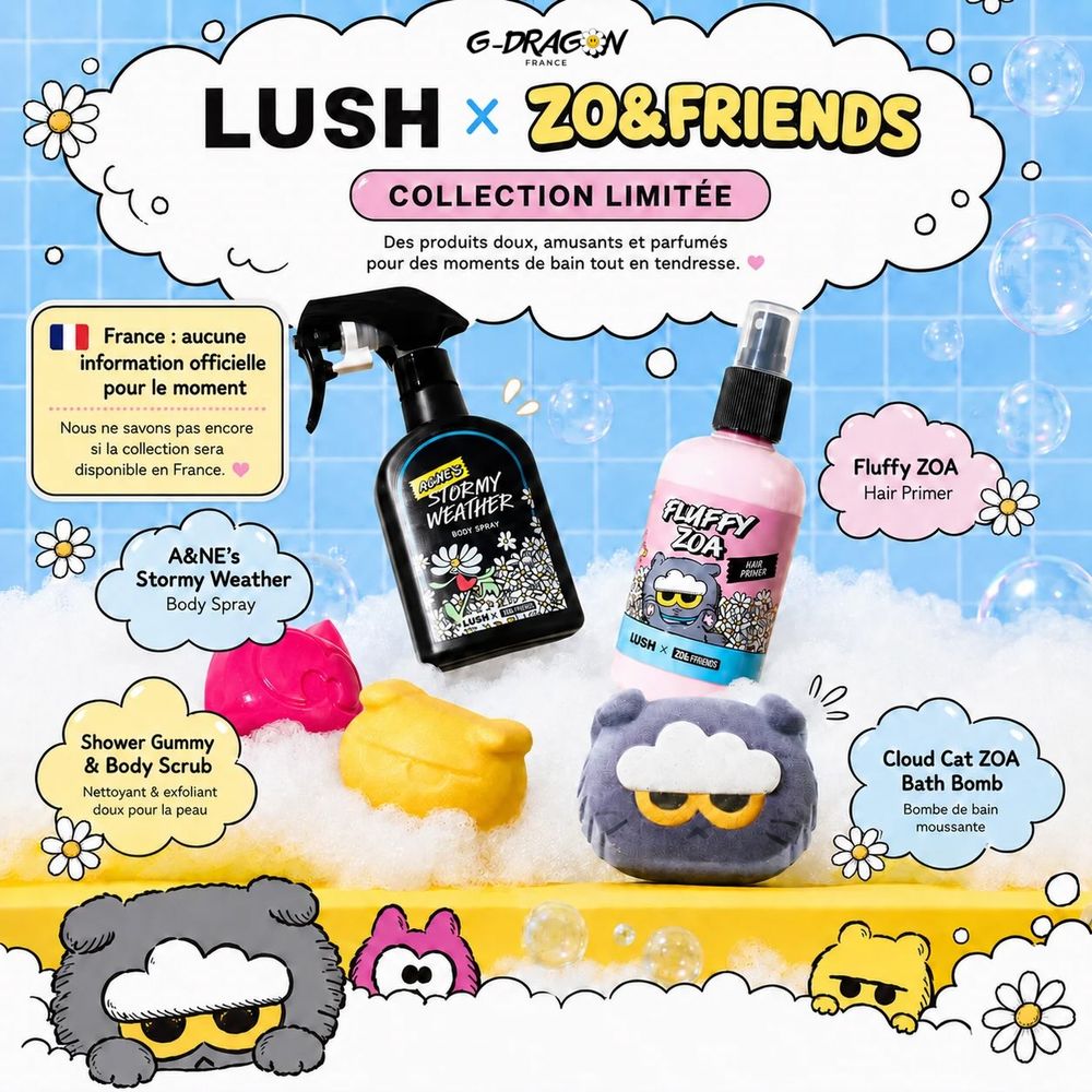 GD粉絲又要搶瘋！LUSH聯名「ZO&FRIENDS」太可愛，愛貓ZOA變泡澡球、身體噴霧連香味都超療癒！-11