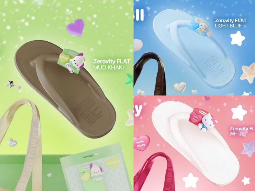 今夏最萌拖鞋！韓牌三麗鷗推出「Hello Kitty、大耳狗」吊飾夾腳拖！搭配圓點包從上到下都可愛！-6