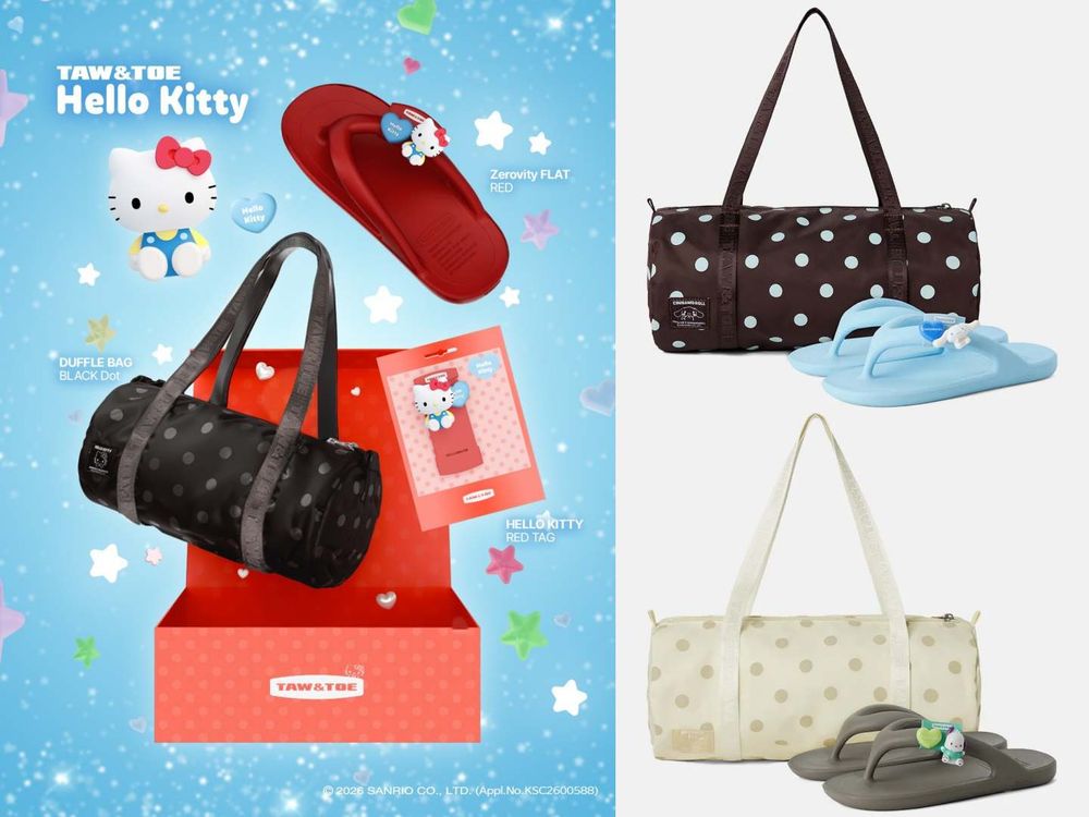 今夏最萌拖鞋！韓牌三麗鷗推出「Hello Kitty、大耳狗」吊飾夾腳拖！搭配圓點包從上到下都可愛！-7