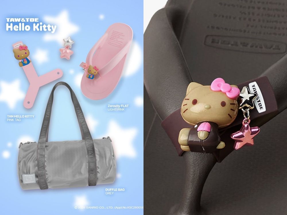 今夏最萌拖鞋！韓牌三麗鷗推出「Hello Kitty、大耳狗」吊飾夾腳拖！搭配圓點包從上到下都可愛！-8