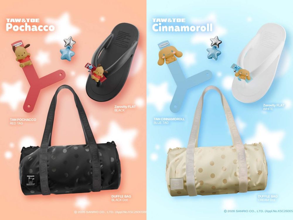 今夏最萌拖鞋！韓牌三麗鷗推出「Hello Kitty、大耳狗」吊飾夾腳拖！搭配圓點包從上到下都可愛！-9