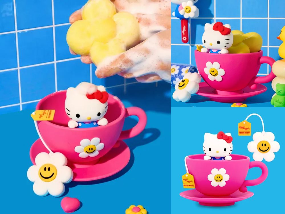 Wiggle Wiggle又跟Hello Kitty聯名了！超可愛「小花凱蒂貓牙刷架、絨毛地墊」韓妞都狂掃！-5
