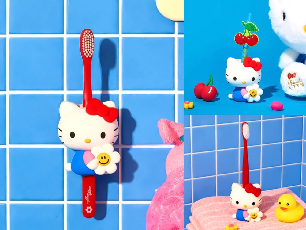 Wiggle Wiggle又跟Hello Kitty聯名了！超可愛「小花凱蒂貓牙刷架、絨毛地墊」韓妞都狂掃！-6