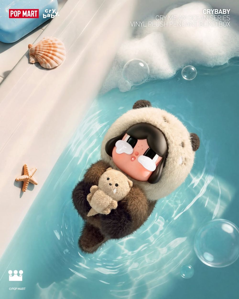 泡泡瑪特CRYBABY最新「海底生物」系列可愛發瘋！萌翻「海獺哭娃絨毛吊飾、海龜磁鐵」全都想要！-6