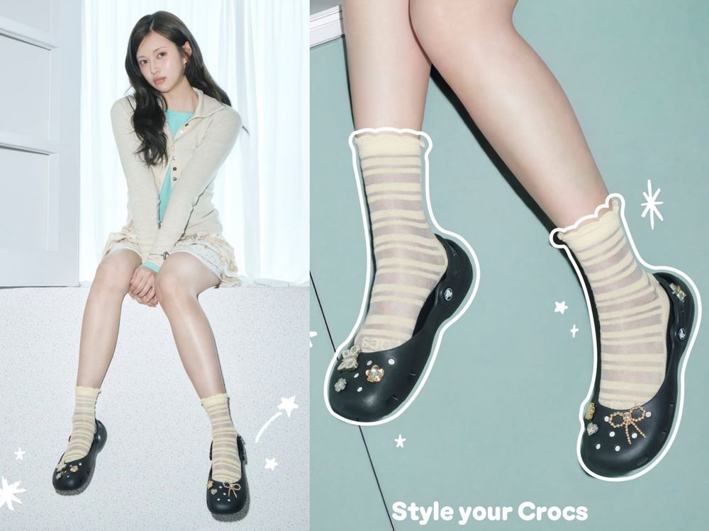 全球都在搶這雙！Crocs芭蕾洞洞鞋「芭蕾粉、豹紋、百搭黑」韓國人腳一雙、隨便搭都好看！-5