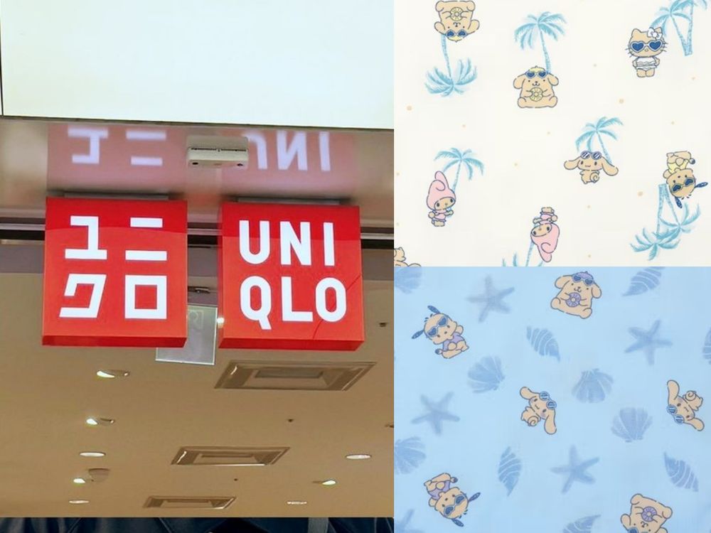 UNIQLO又偷偷來！居然推出「曬黑三麗鷗」居家褲！曬黑Kitty、布丁狗海島度假中、可愛到捨不得穿！-3