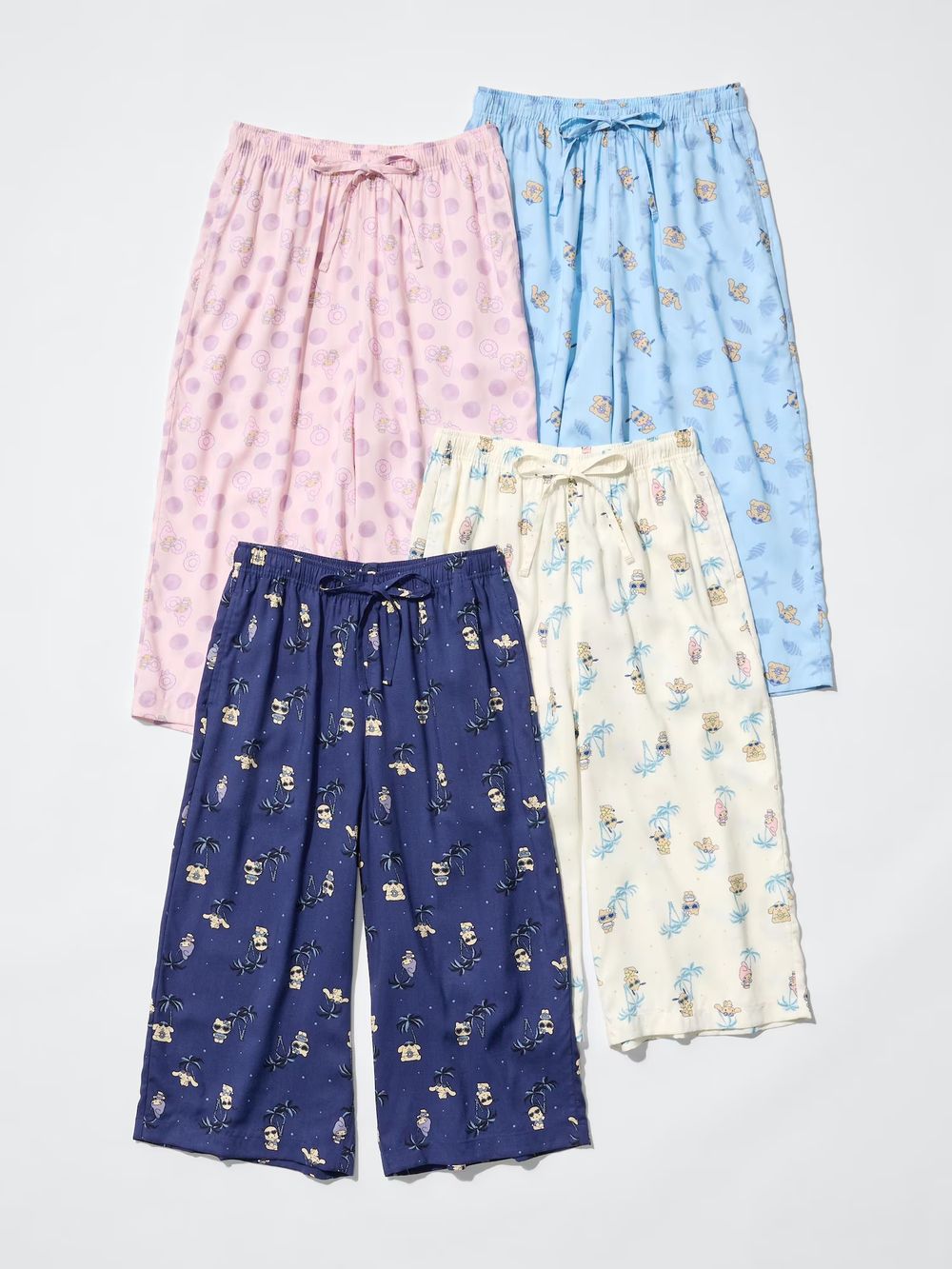 UNIQLO又偷偷來！居然推出「曬黑三麗鷗」居家褲！曬黑Kitty、布丁狗海島度假中、可愛到捨不得穿！-4