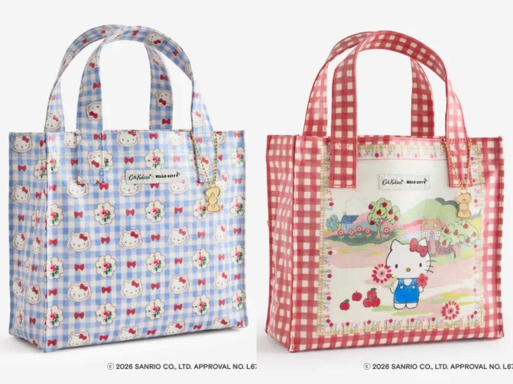 Cath Kidston最新Kitty聯名可愛發瘋！貓貓害羞臉紅吊飾、荷葉邊托特包...這波真的忍不住！-6