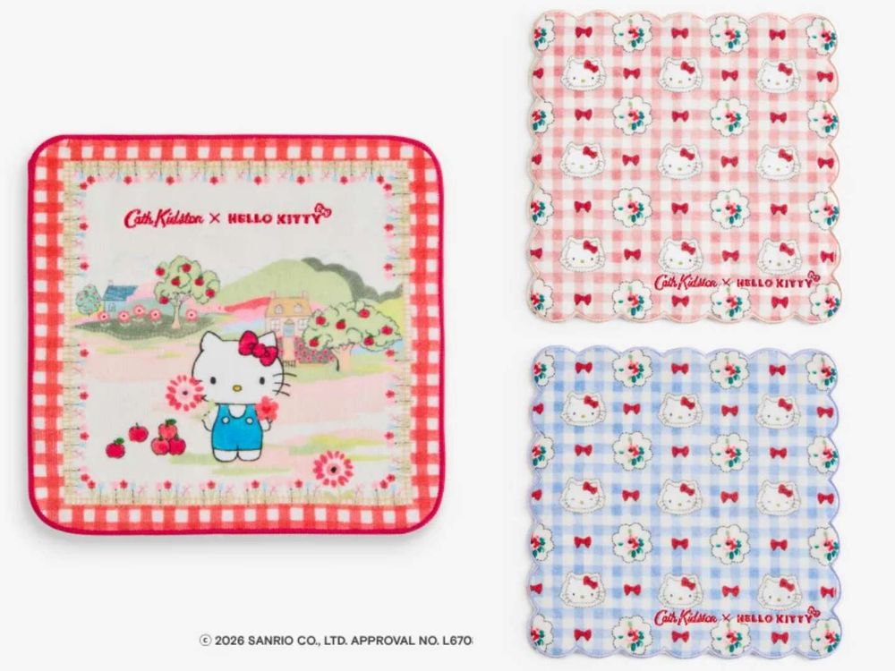 Cath Kidston最新Kitty聯名可愛發瘋！貓貓害羞臉紅吊飾、荷葉邊托特包...這波真的忍不住！-11