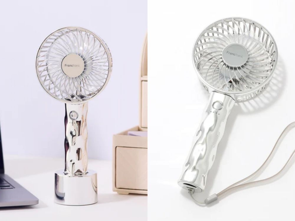 日本女生人手一支！「水波花紋手持電扇」多種顏色美翻、還能搭配香氛貼&珠珠鏈打造夏季最時髦配件！-8