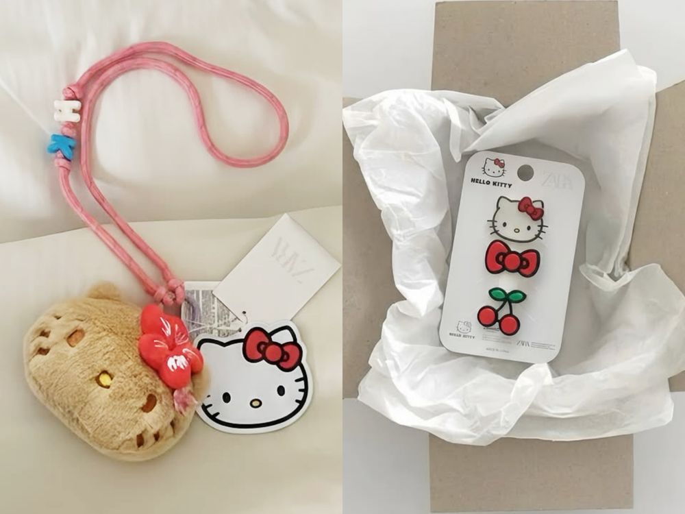 錢包直接投降！ZARA偷偷上架Kitty新聯名！曬黑小吊飾、編織帽...快衝店鋪結帳！-5