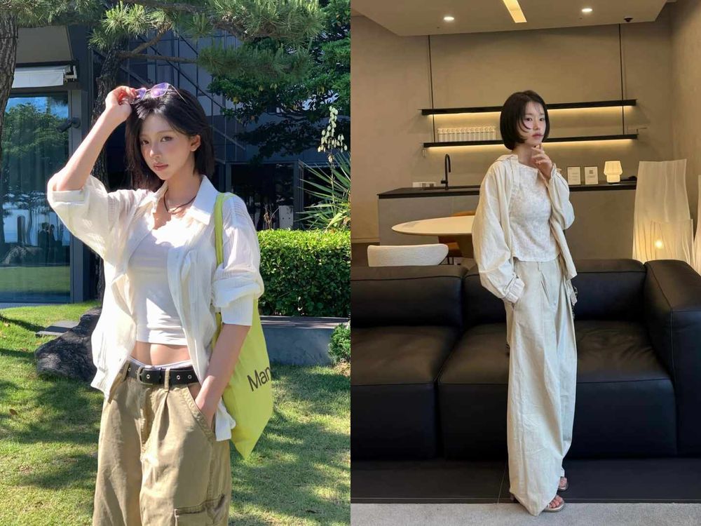 夏天襯衫這樣穿超涼！6個防曬降溫「襯衫穿搭技巧」一次學會！韓妞今年又重回亞麻材質懷抱！-8