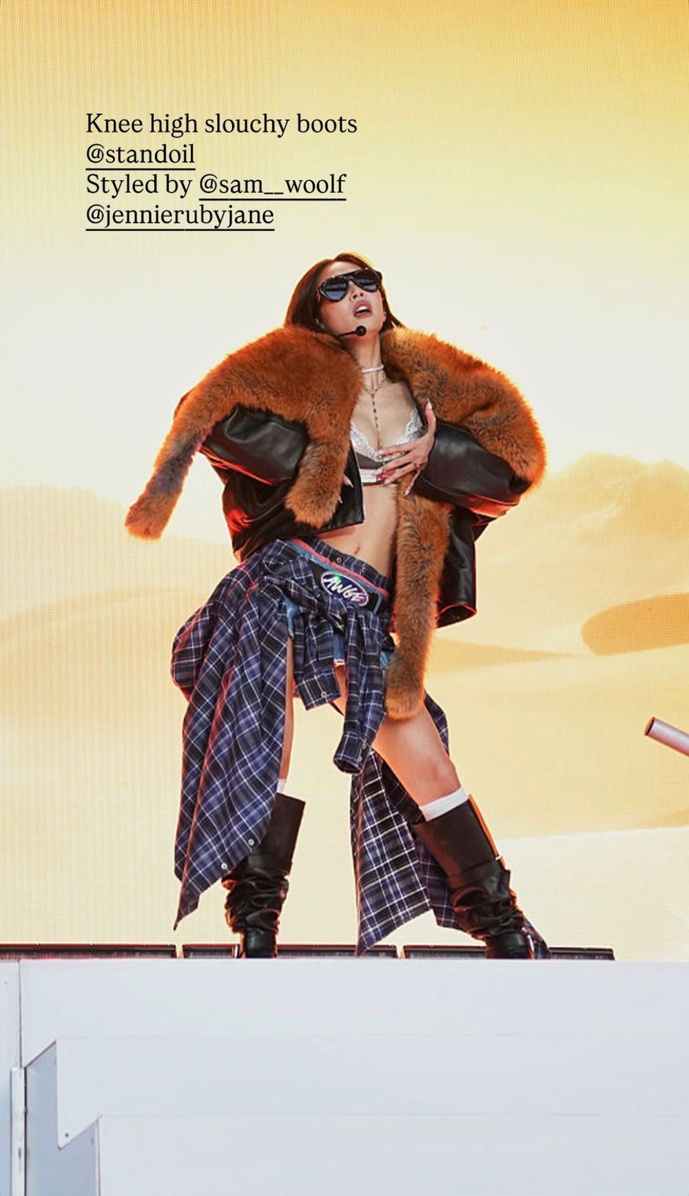 辣翻紐約！Jennie首登Gov Ball音樂節！「大露蠻腰、牙鑽造型」引爆話題！腳上戰靴再度翻牌STAND OIL-10