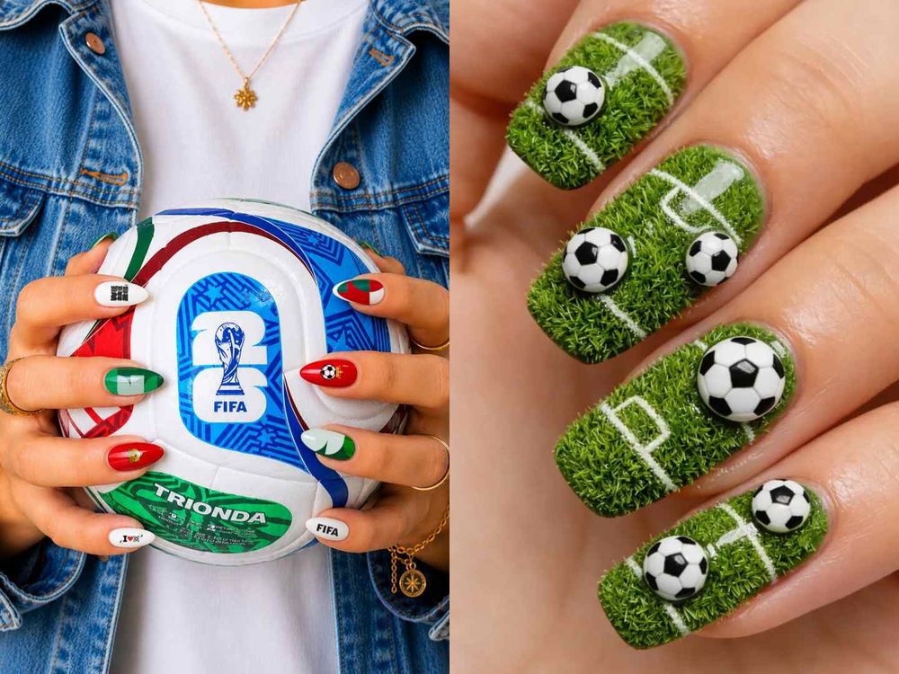 2026世足開打！FIFA世界杯應援美甲提案，LISA同款貓眼足球美甲、國旗經典配色、低調球衣元素，指尖也要一起加油！-4