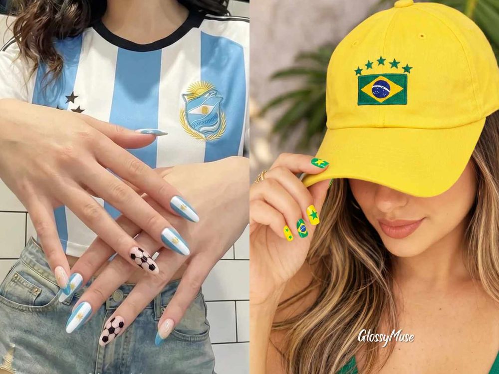 2026世足開打！FIFA世界杯應援美甲提案，LISA同款貓眼足球美甲、國旗經典配色、低調球衣元素，指尖也要一起加油！-7
