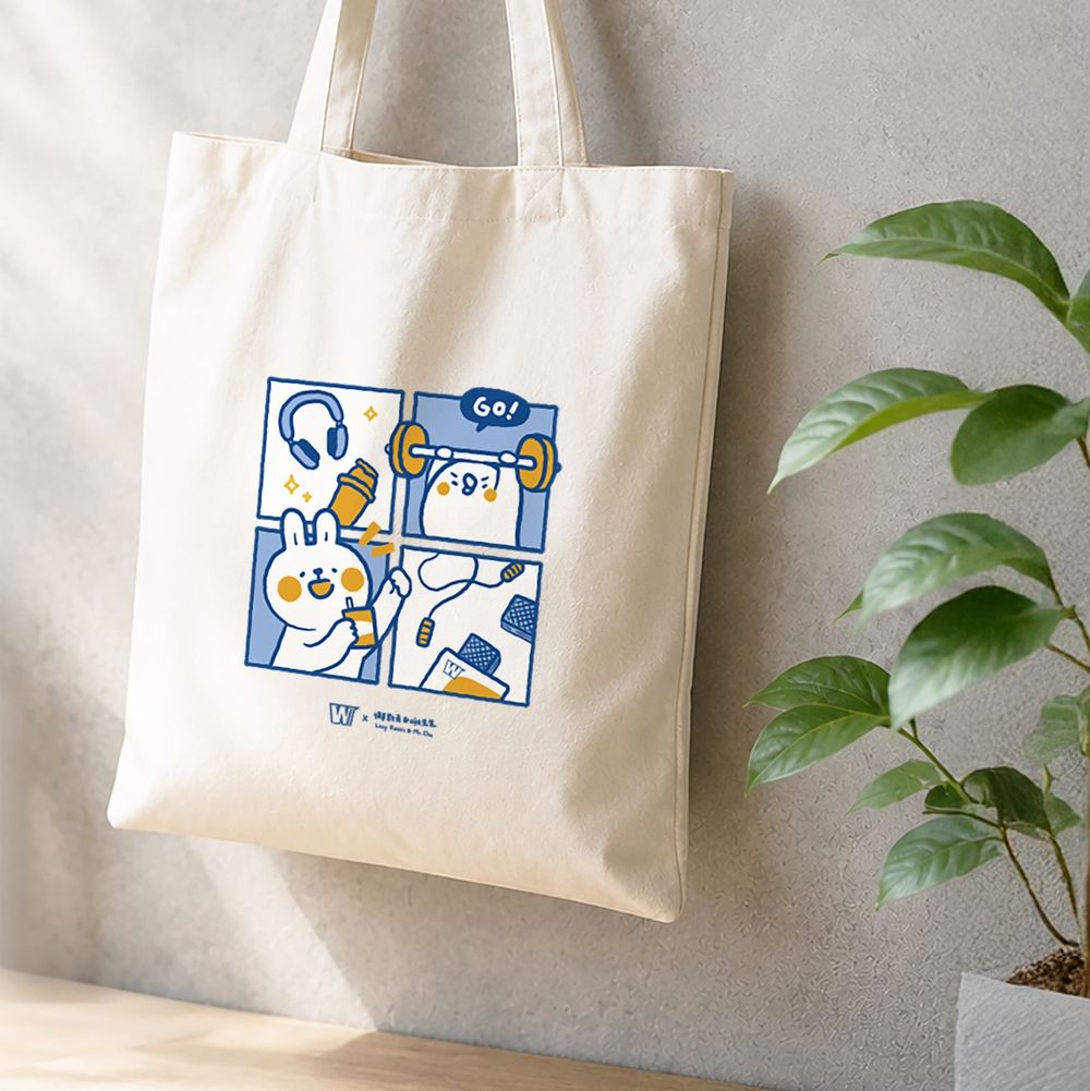 義美生醫W PROTEIN跟懶散兔&啾先生聯名！「牛奶蛋白飲+點心」禮盒必買、還送超Q帆布袋和擦手巾！-7
