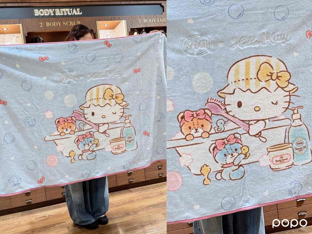 2026 SABON週年慶首度聯名Hello Kitty！明星三部曲夢幻禮盒88折，限定滿額贈毛毯、絨毛化妝包萌翻了！-12