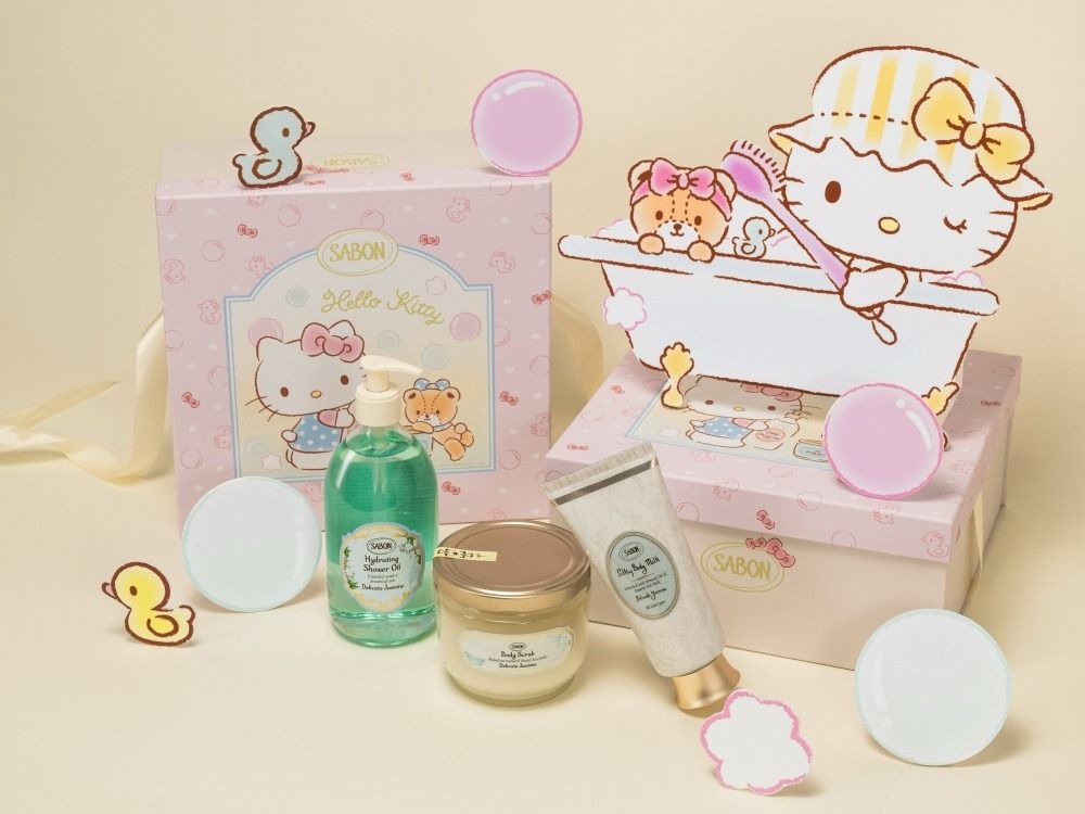 2026 SABON週年慶首度聯名Hello Kitty！明星三部曲夢幻禮盒88折，限定滿額贈毛毯、絨毛化妝包萌翻了！-19