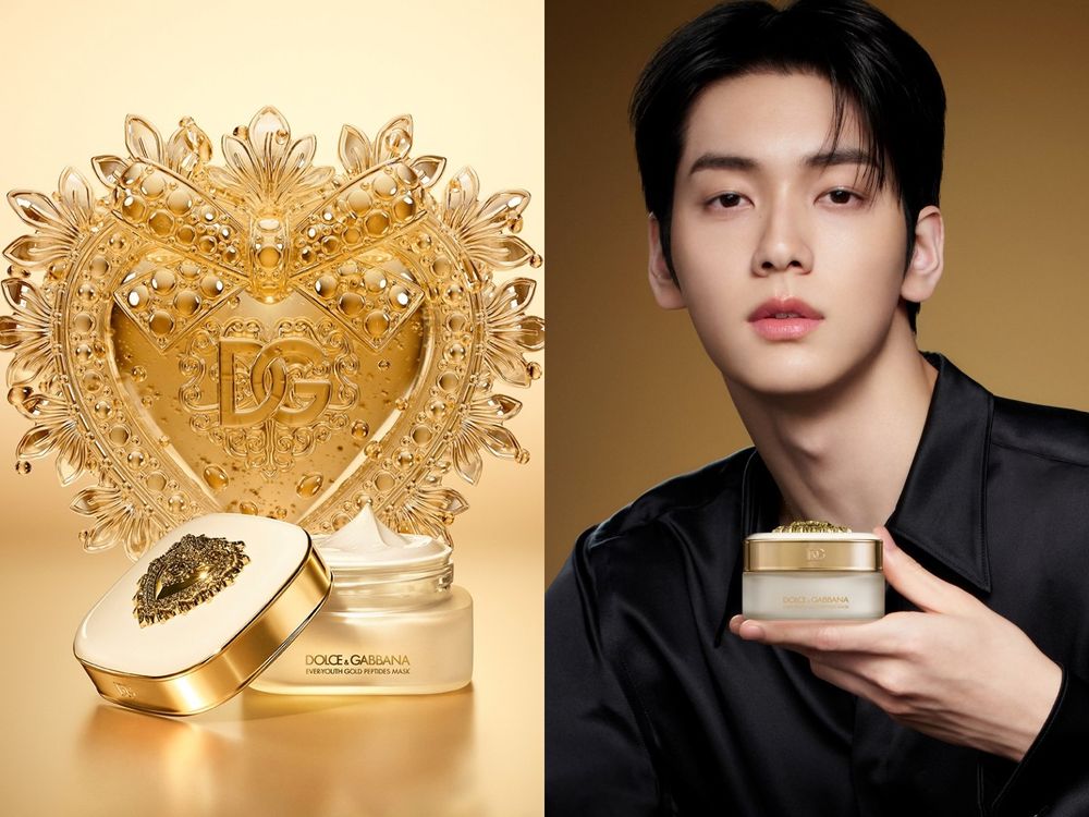 TXT秀彬首度代言DOLCE&GABBANA保養！「黃金胜肽」抗老系列登場，愛心冰感眼部精華、敷上會變金的面膜太燒！-7