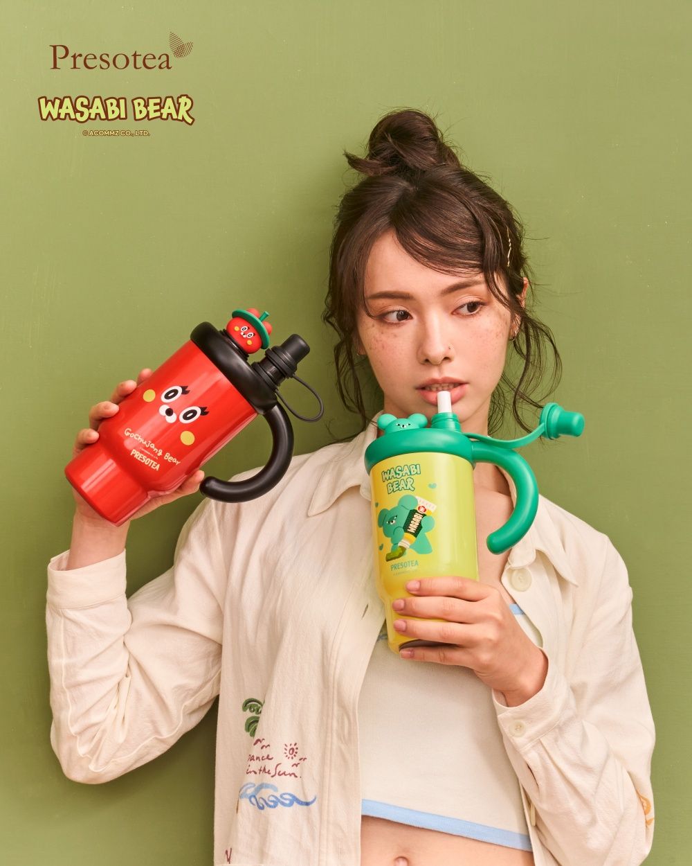 鮮茶道跟Wasabi Bear聯名啦！3款限定杯身萌翻天、還有「飲料店員芥末熊娃包&購物袋」要買！-6