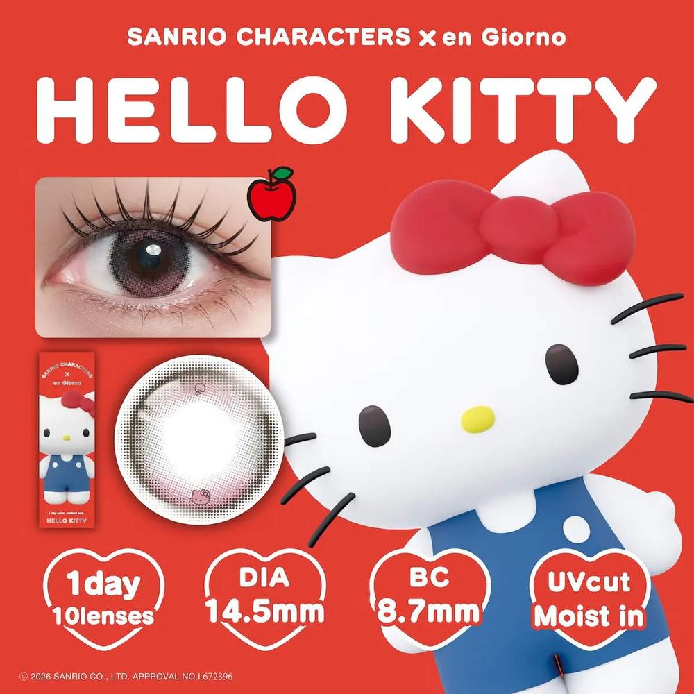 三麗鷗隱眼可愛到犯規！HELLO KITTY、大耳狗、帕恰狗5款登場，蘋果、小骷髏藏進水光眼瞳裡，連包裝都想收藏！-3