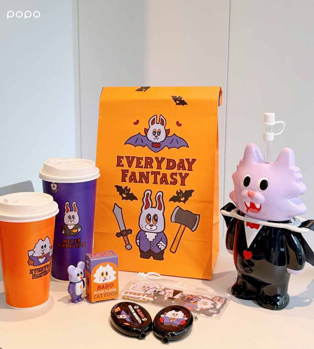 CAFE!N跟香港潮玩「CLUBBABO」聯名啦！超可愛「吸血鬼貓貓水杯、小小鼠零錢包」全都要買！-15