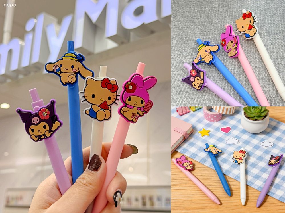 全家開賣超可愛曬黑三麗鷗周邊！「焦糖色Hello Kitty證件套、吃冰大耳狗原子筆」百元就能買！-2