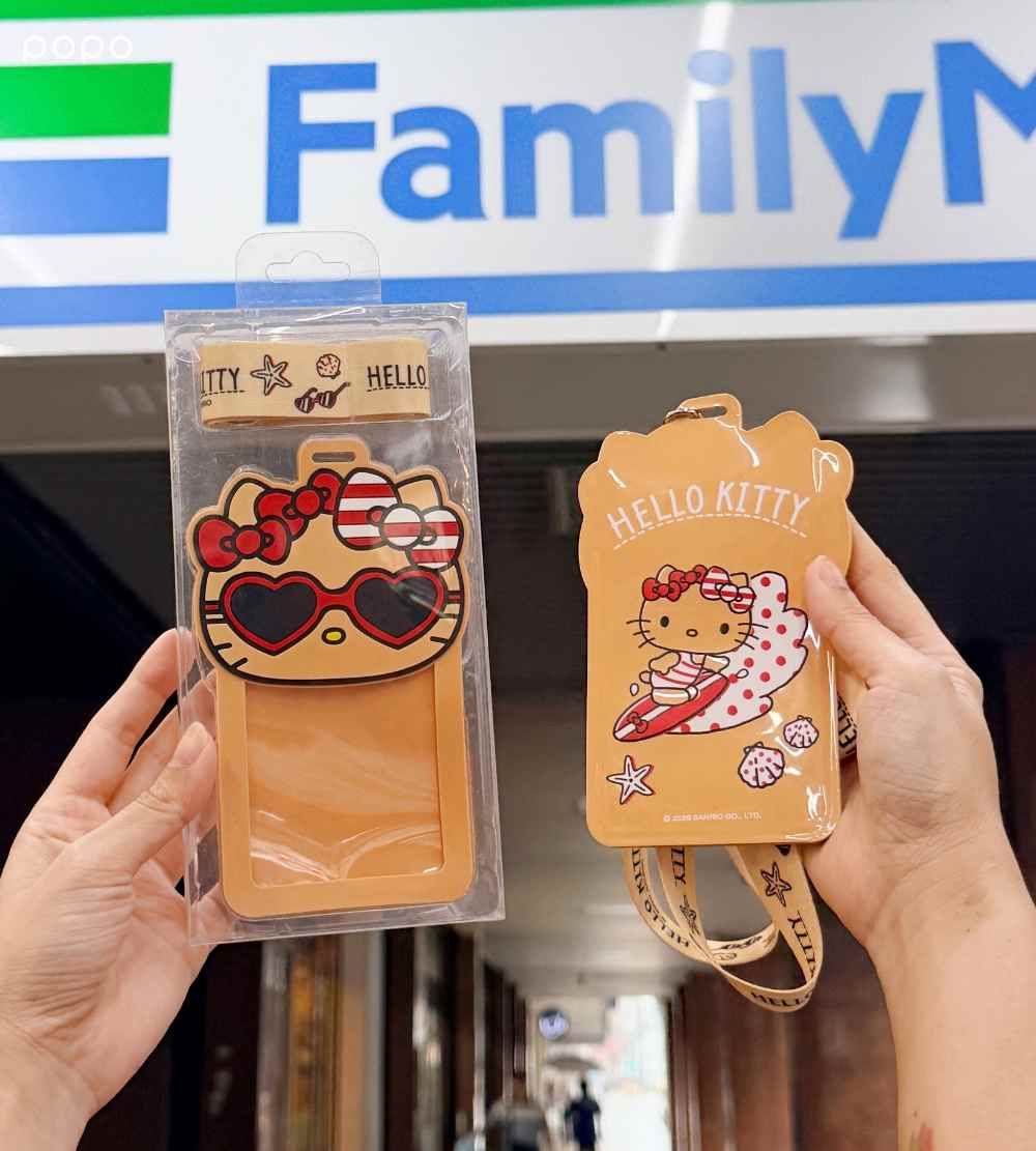 全家開賣超可愛曬黑三麗鷗周邊！「焦糖色Hello Kitty證件套、吃冰大耳狗原子筆」百元就能買！-6
