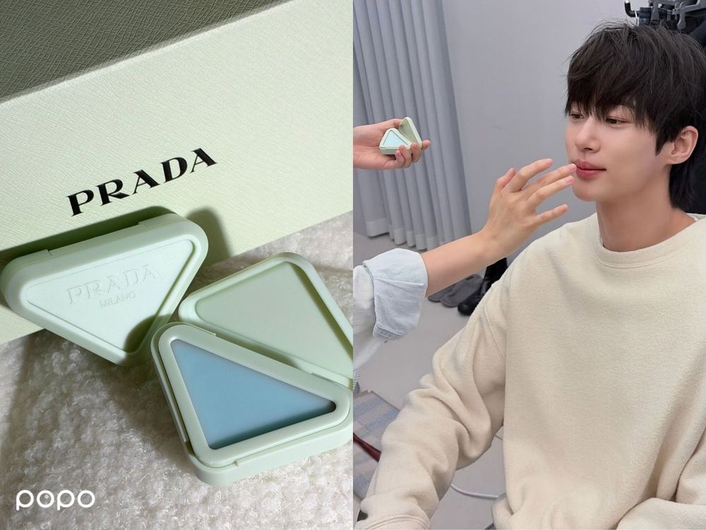 邊佑錫同款護唇＋1！PRADA三角凍唇膜，一抹融化嘟潤水光，玻尿酸保濕、溫和代謝角質，乾唇唇紋一次照顧！-2