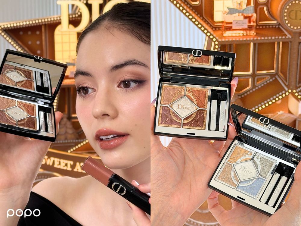 DIOR聖誕彩妝把「高訂勳章」變隨身唇膏！肉桂奶茶唇色、焦糖眼影與金色氣墊，連包裝都值得收藏！-17
