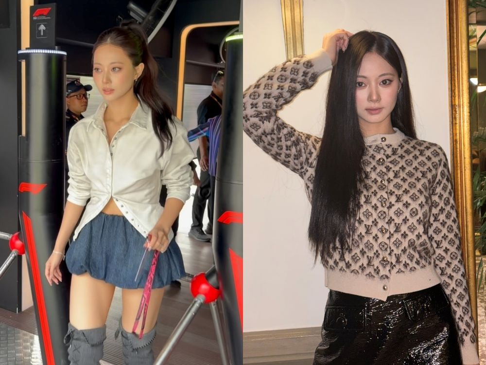 謝謝LV照顧！TWICE子瑜現身F1新加坡大獎賽，機場路到活動造型「LV一手包辦」美翻！-7