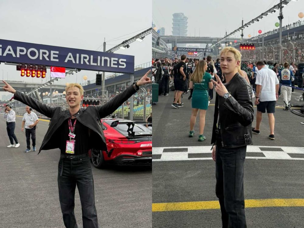 方燦出差新加坡好快樂！F1之旅四套穿搭帥照、「知性燦」無框眼鏡配皮衣帥翻！連慶生畫面都帥到不行！-7