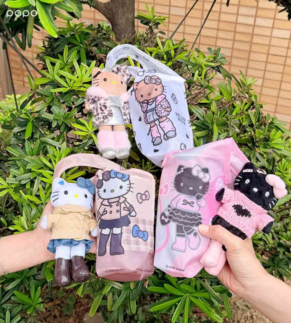 辣妹長腿Hello Kitty在7-11！超可愛「粉色豹紋外套Kitty吊飾、立體凱蒂貓馬克杯」全都要買！-4