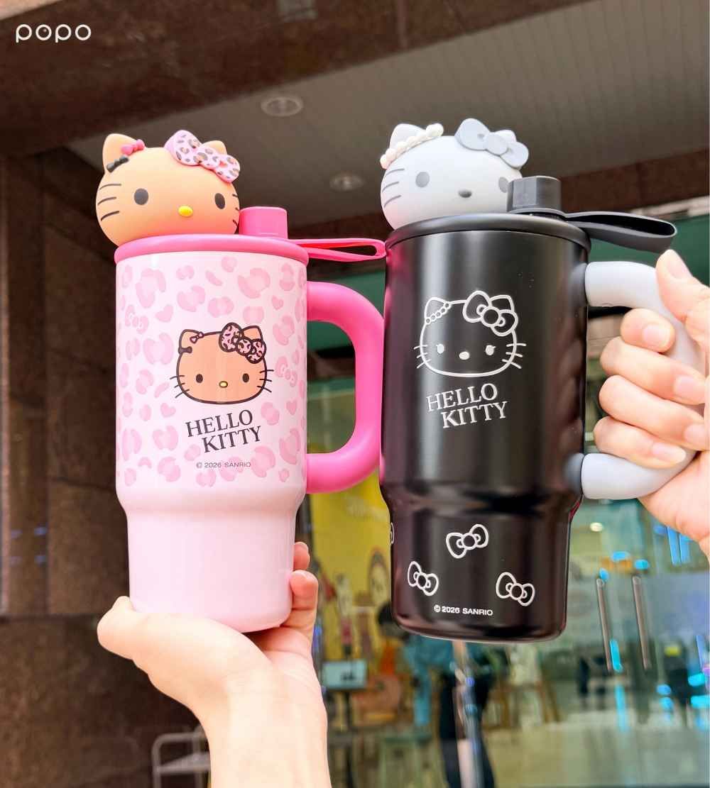 辣妹長腿Hello Kitty在7-11！超可愛「粉色豹紋外套Kitty吊飾、立體凱蒂貓馬克杯」全都要買！-9
